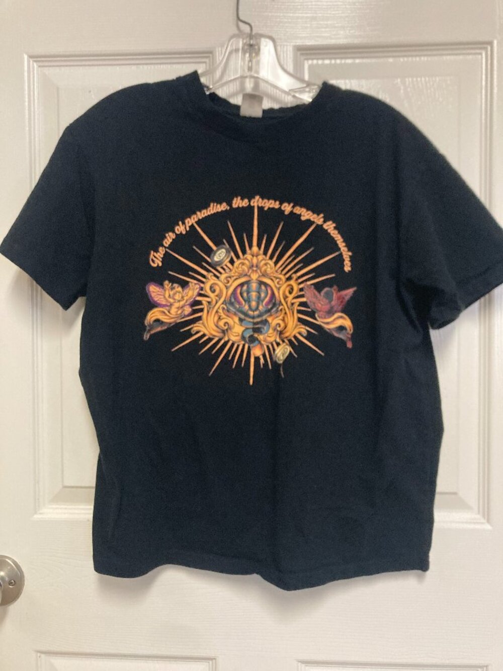Men's tee shirt graphic print "The air of paradise..." black size Medium men's